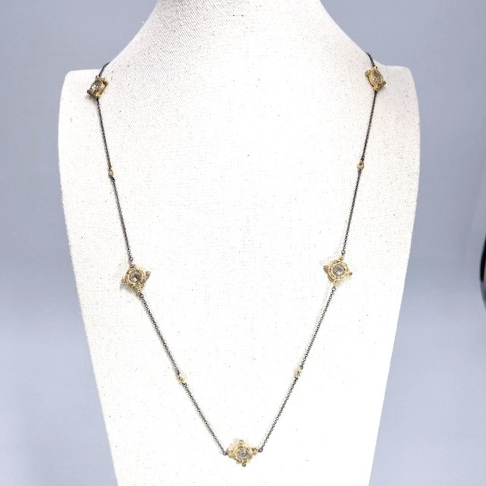 FREIDA ROTHMAN Pave Crystal Station Necklace
